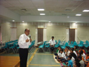 Interacting with the students after the main session