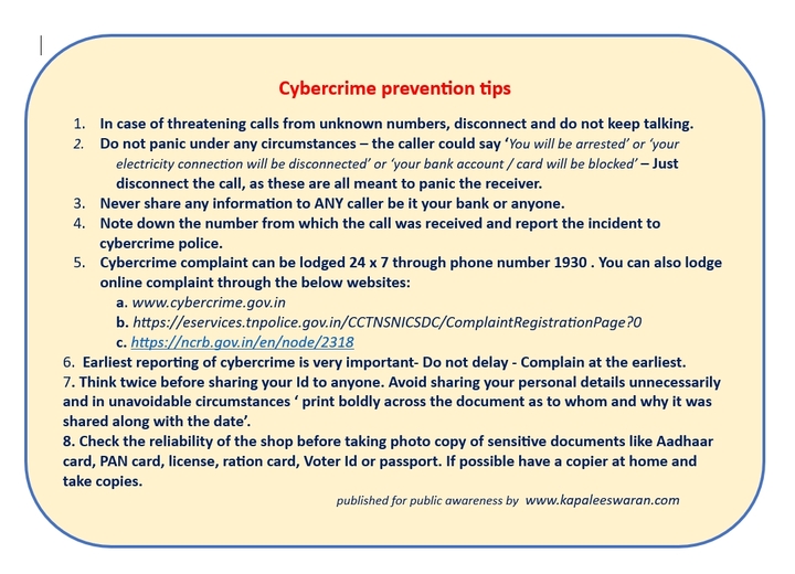 Cyber crime prevention Tips