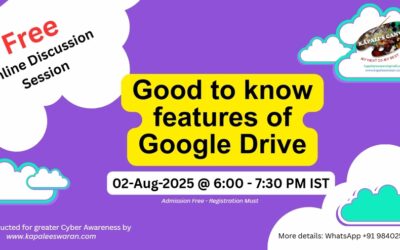 Session on “Good to Know features of Google Drive”